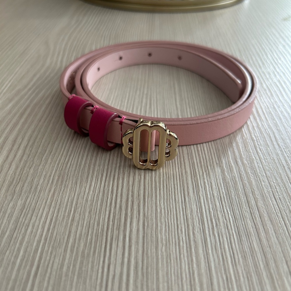 Maje Pink Belt with Gold Buckle